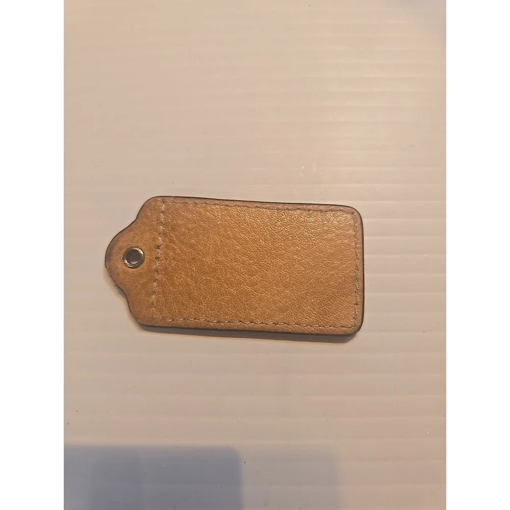 COACH Tan Brown Leather Vintage Style Replacement Hang Tag Charm Purse Handbag‎